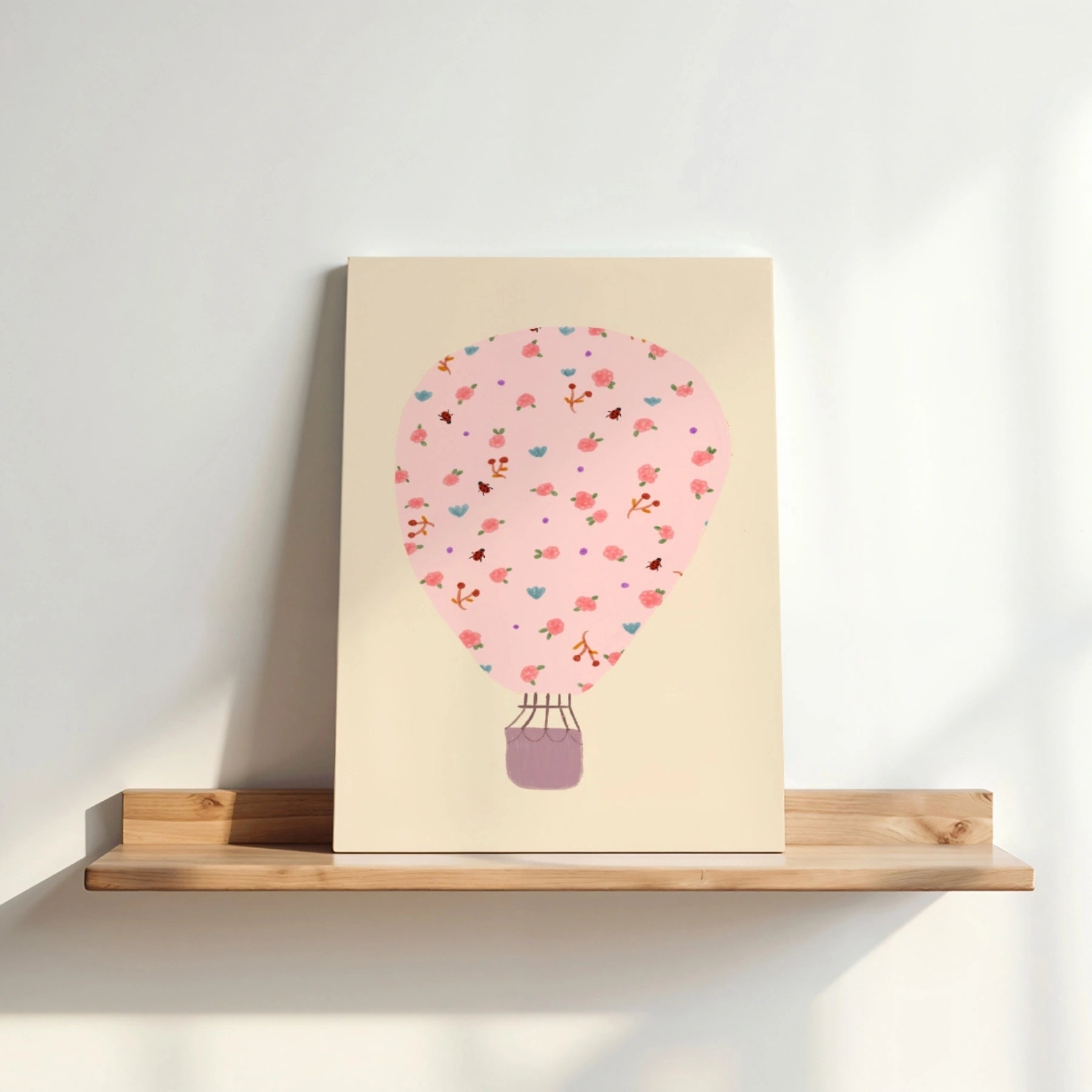 Floral Hot Air Balloon Canvas Wall Art