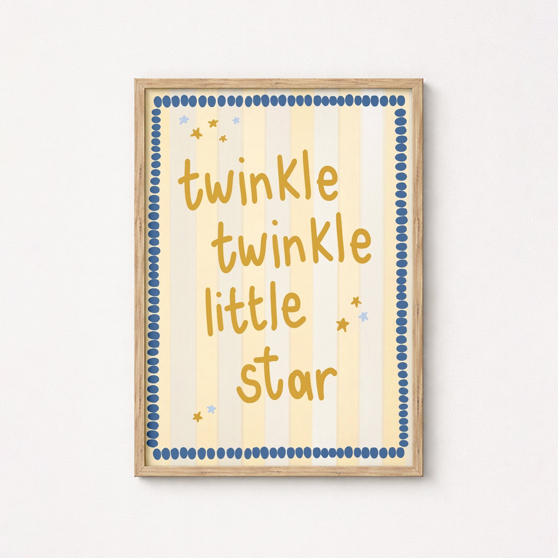 Décoration murale « Brillez, scintillez, petite étoile » – Citation imprimée pour chambre de bébé