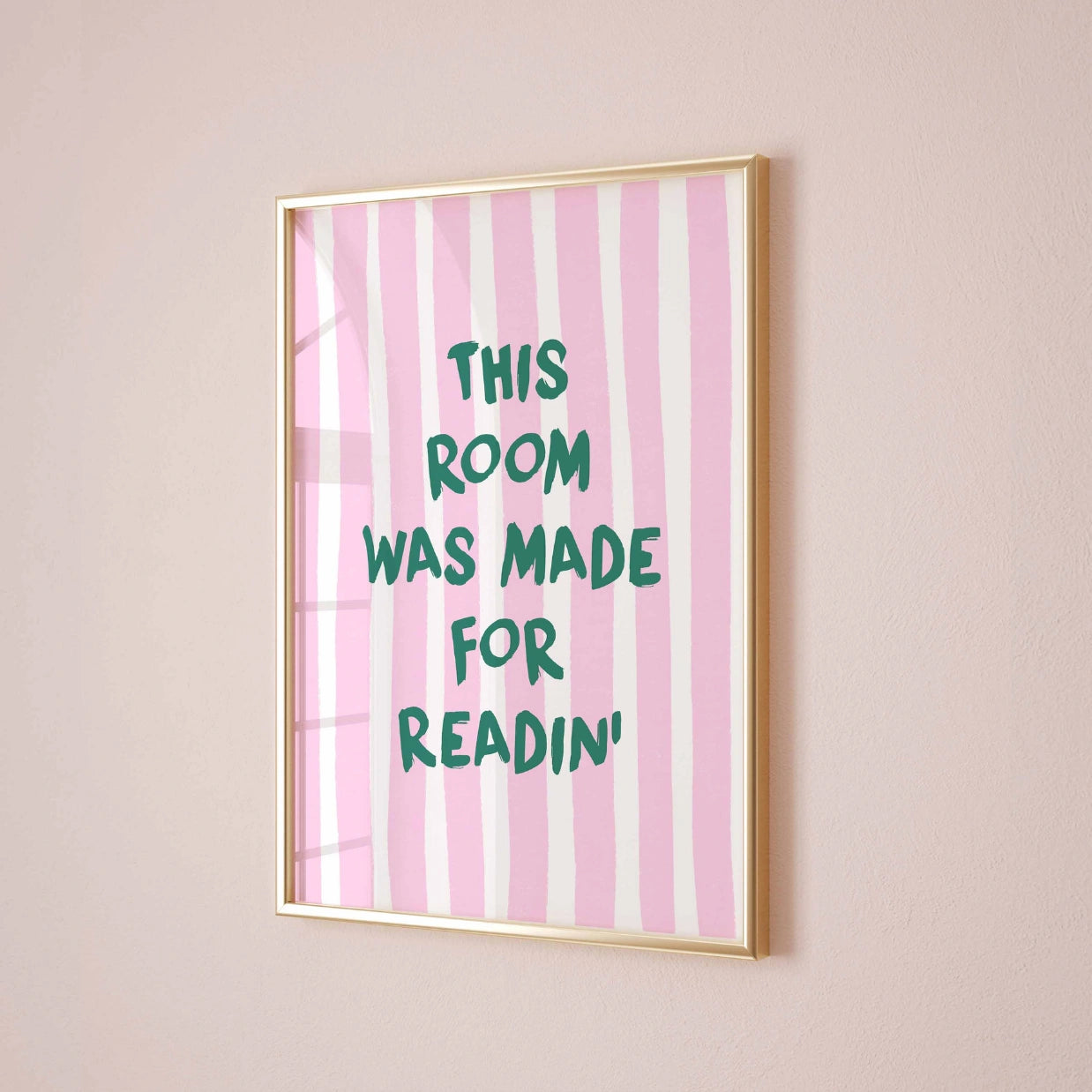 Room Made for Readin’  – Pink Bookish Print