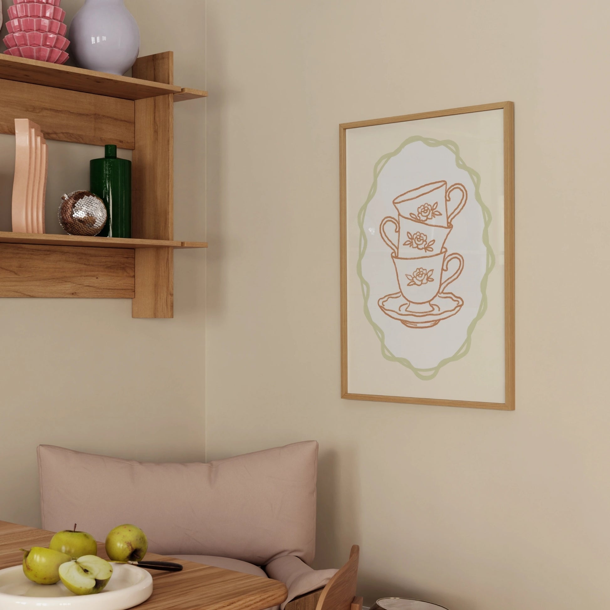 Decorazione murale per la tavola da pranzo italiana – Stampa di pasta, vino e cucina