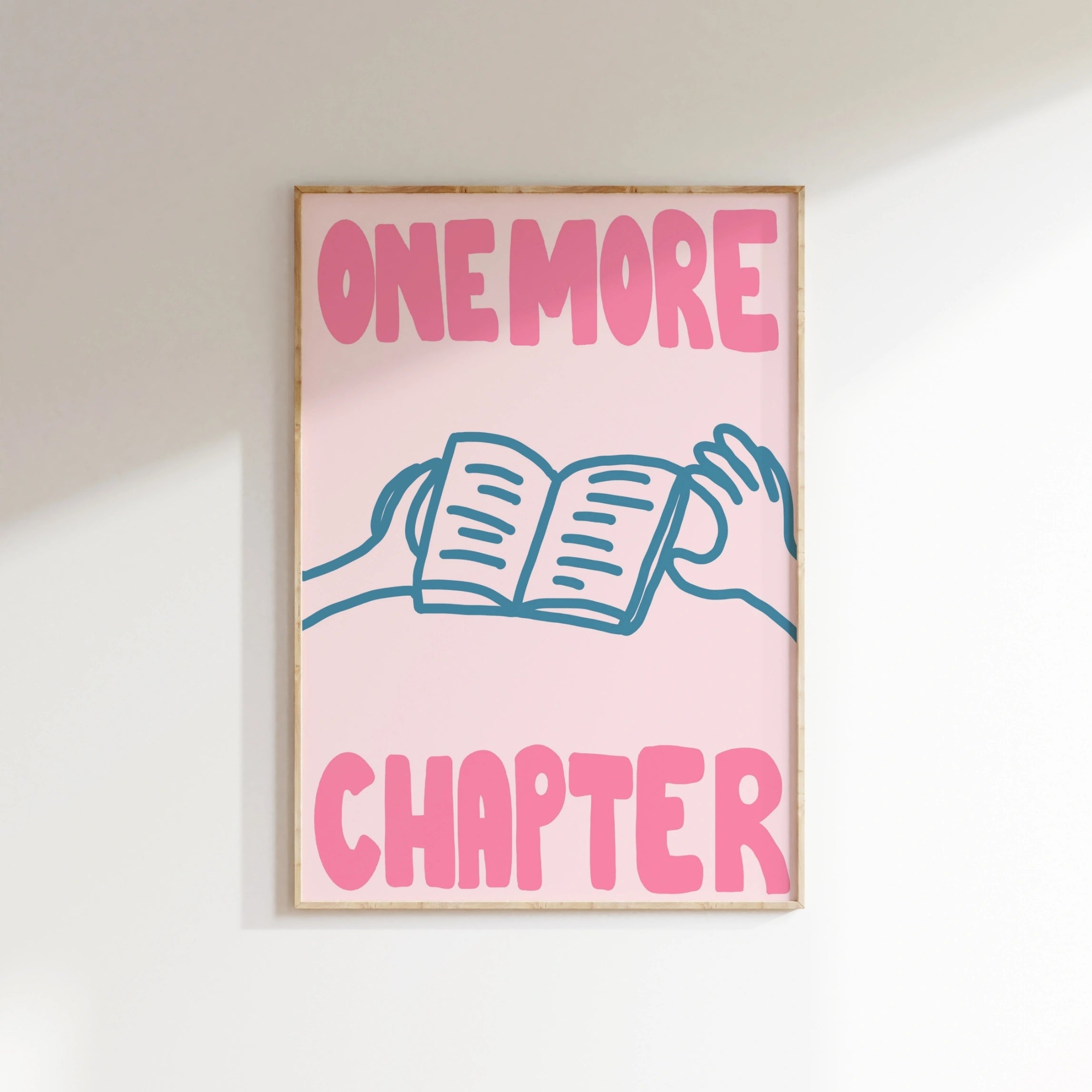 Libri e mani stampate – Citazione di lettura rosa da parete