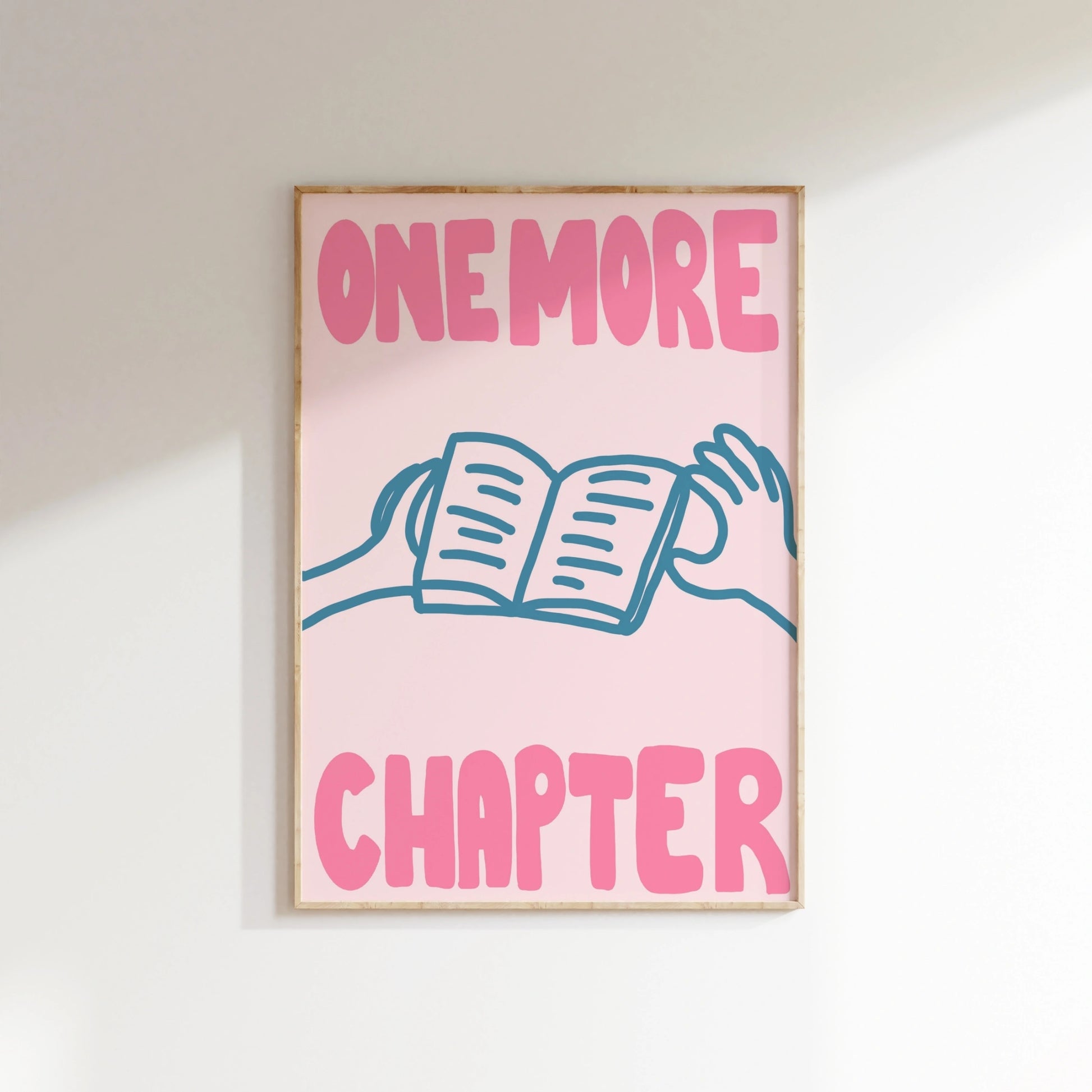 Books & Hands Print – Pink Reading Quote Wall Art