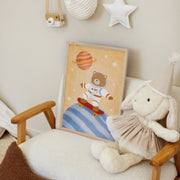 Bear Astronaut Skateboarding – Nursery & kids wall art