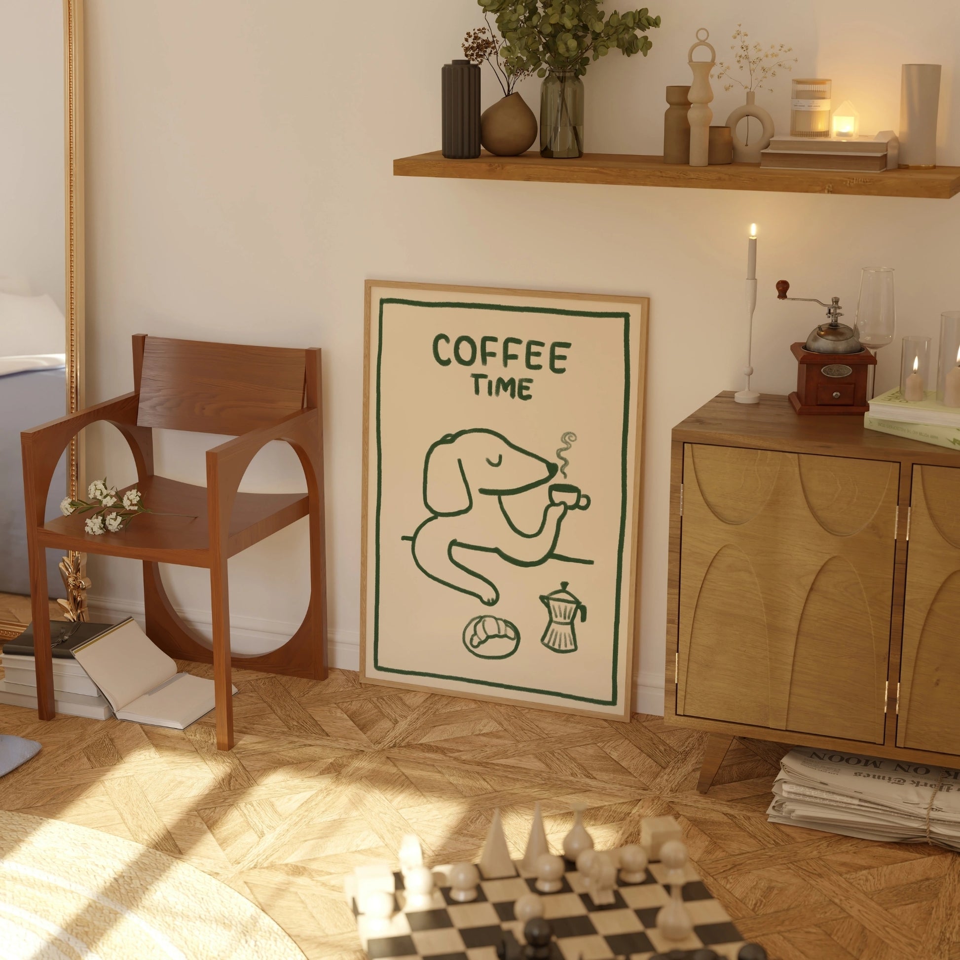 Decorazione murale per la tavola da pranzo italiana – Stampa di pasta, vino e cucina