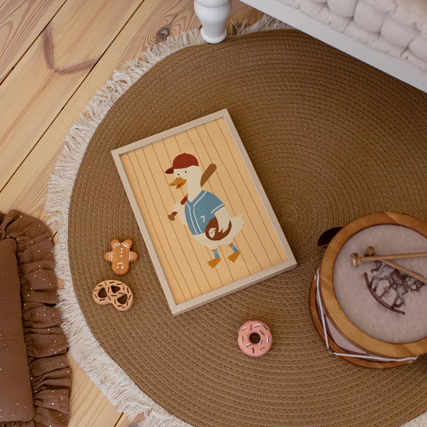 Baseball Duck Nursery Wall Art
