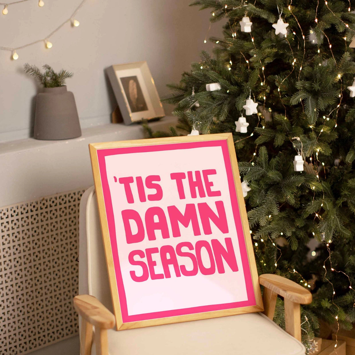 Trendy Pink Christmas Wall Art