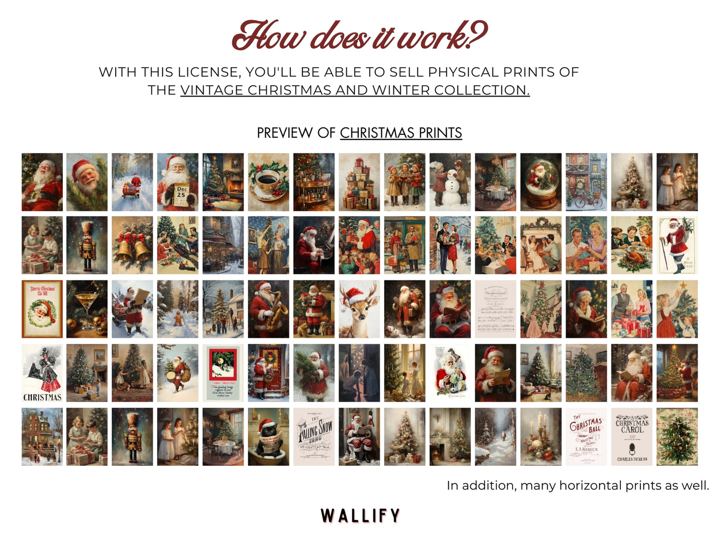 Vintage Christmas and Winter Commercial License, over 500 prints