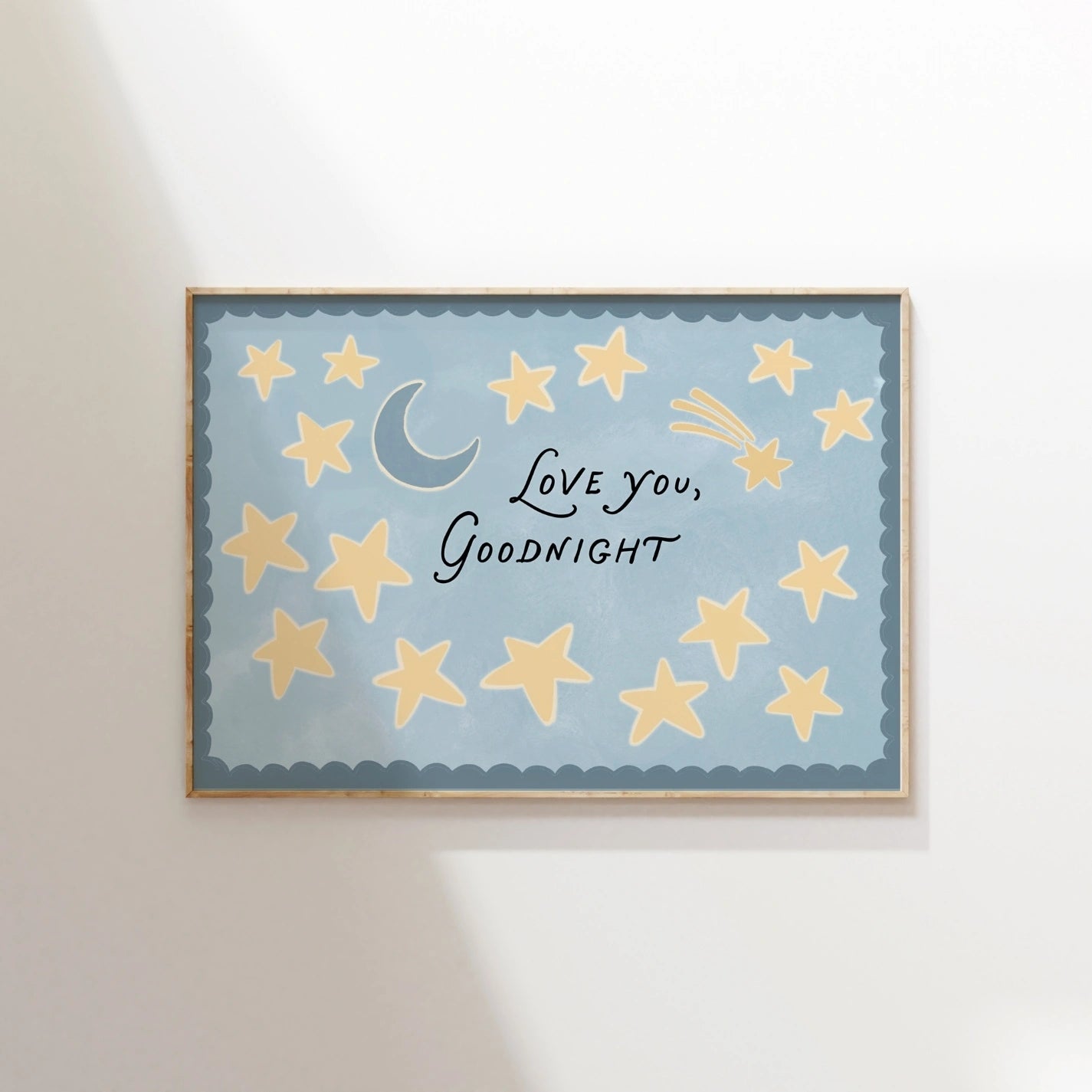 Moon and Stars Nursery Print, Whimsical Kids Decor