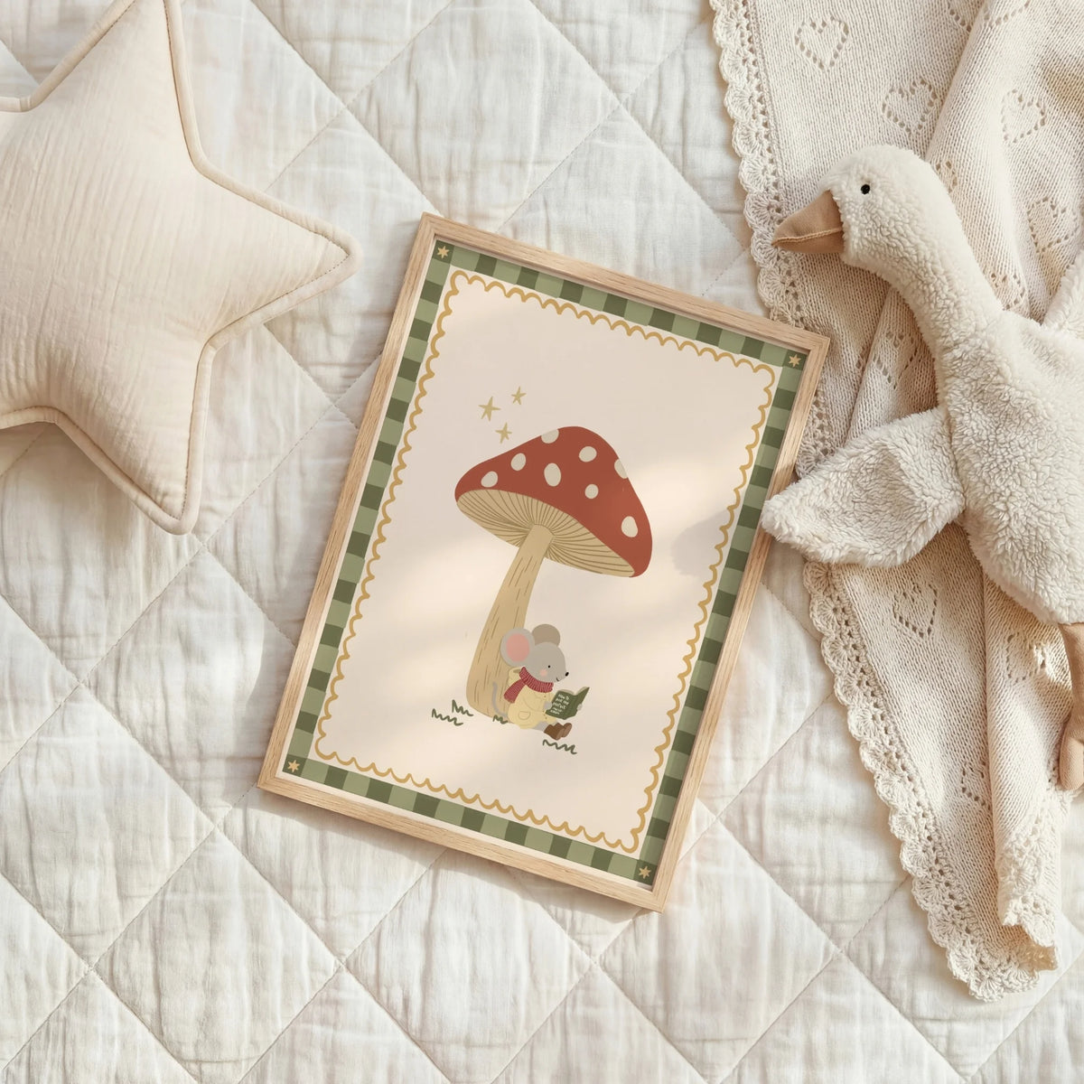 Little Mouse Under Mushroom – Nursery & Kids Wall Art