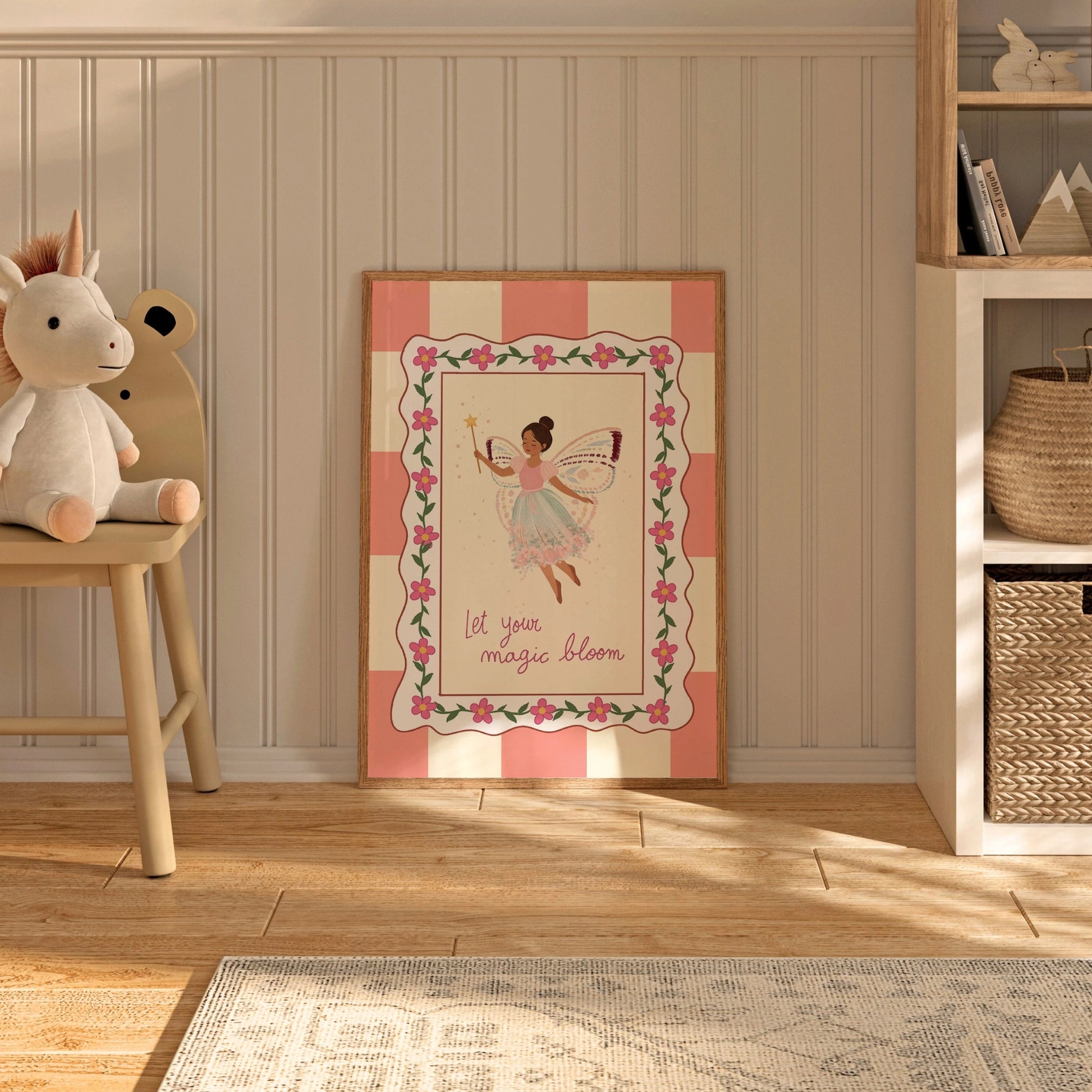 Pink Fairy Girl Nursery Print