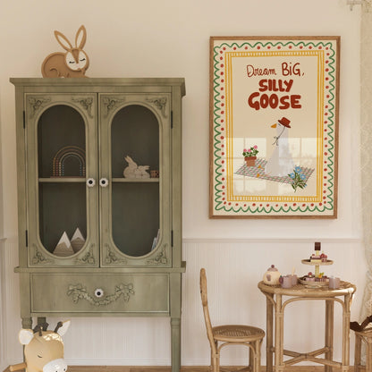 Silly Goose Nursery Print - Dream Big Animal Wall Art for Kids