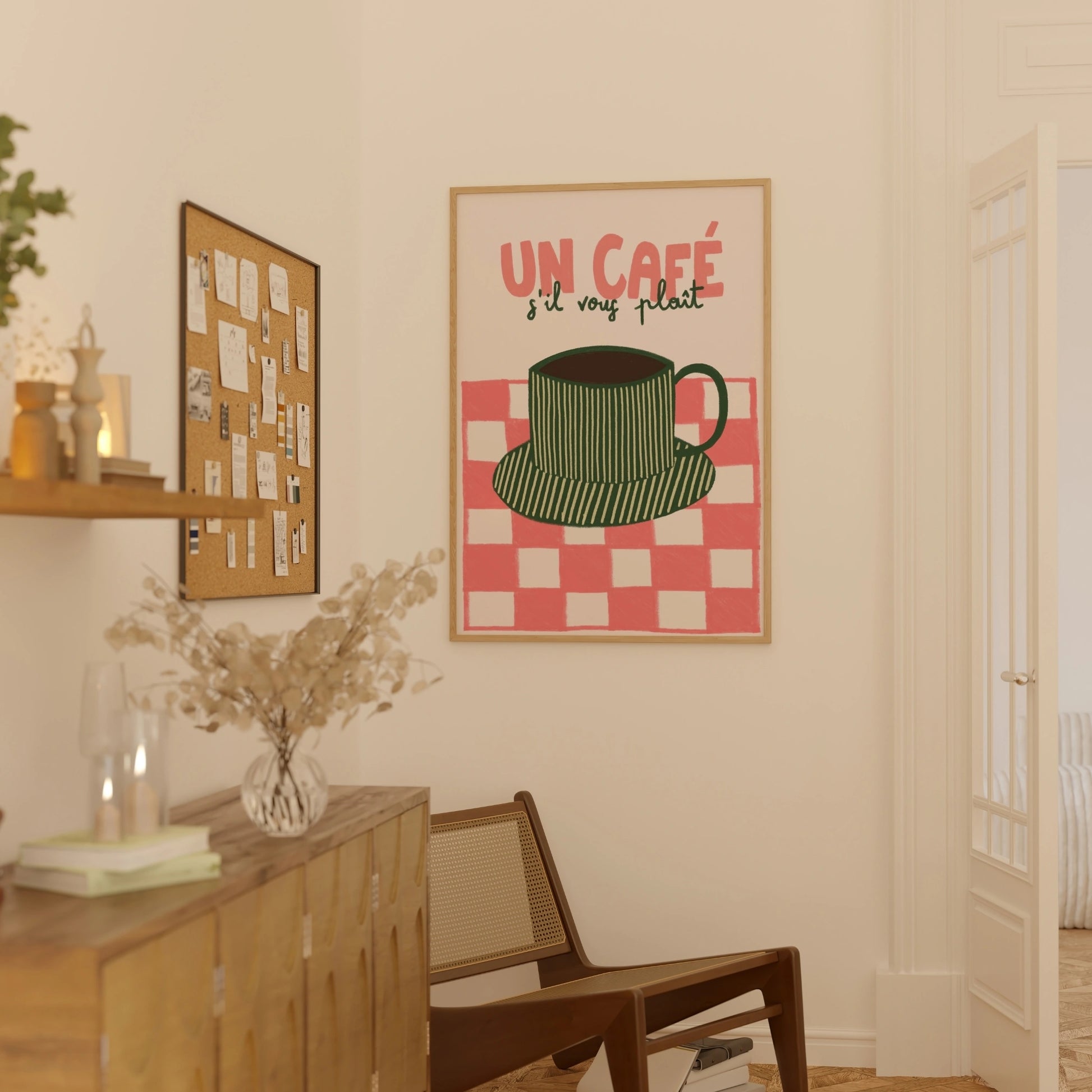 Decorazione murale per la tavola da pranzo italiana – Stampa di pasta, vino e cucina