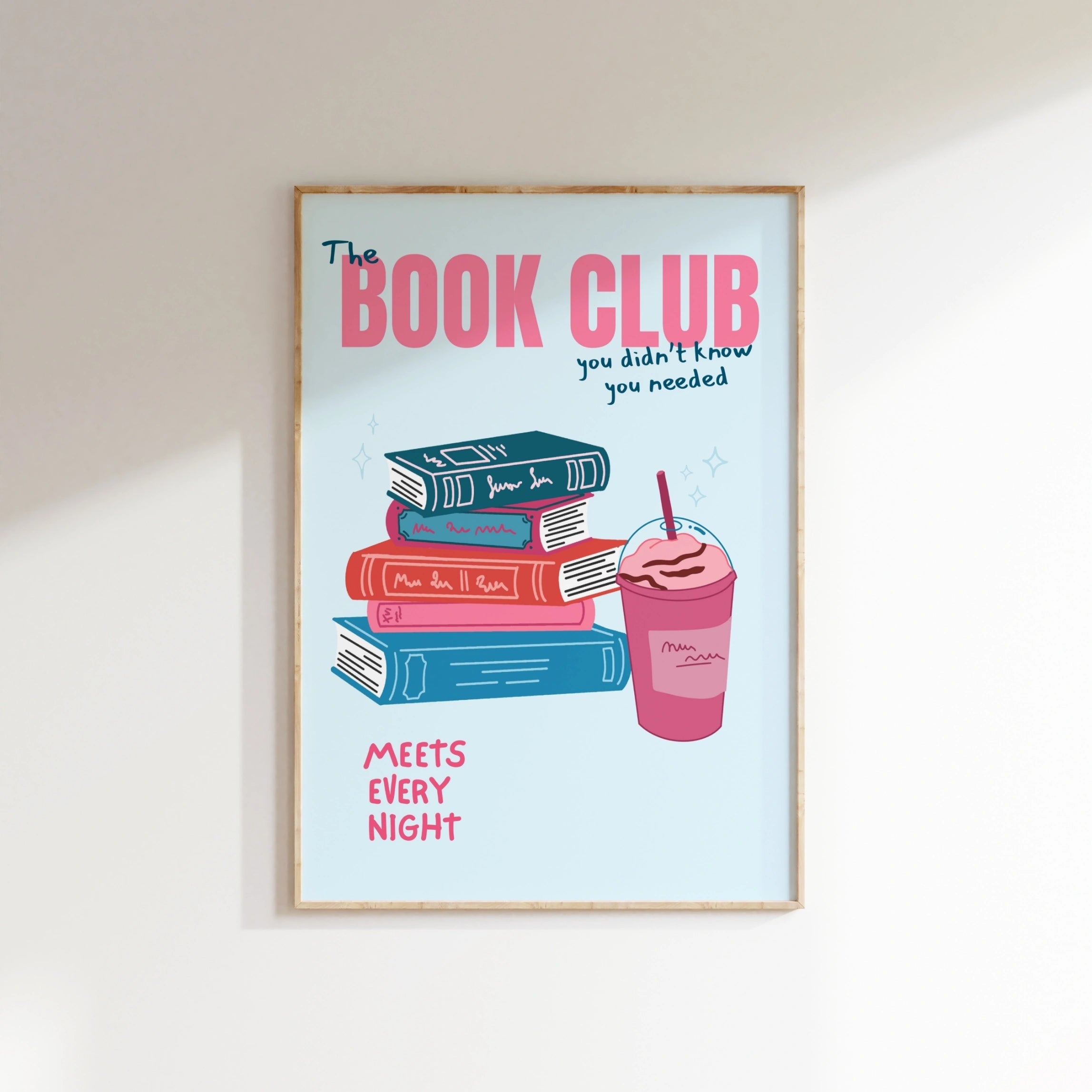 Book Club Print – Blue Reading Quote Wall Art