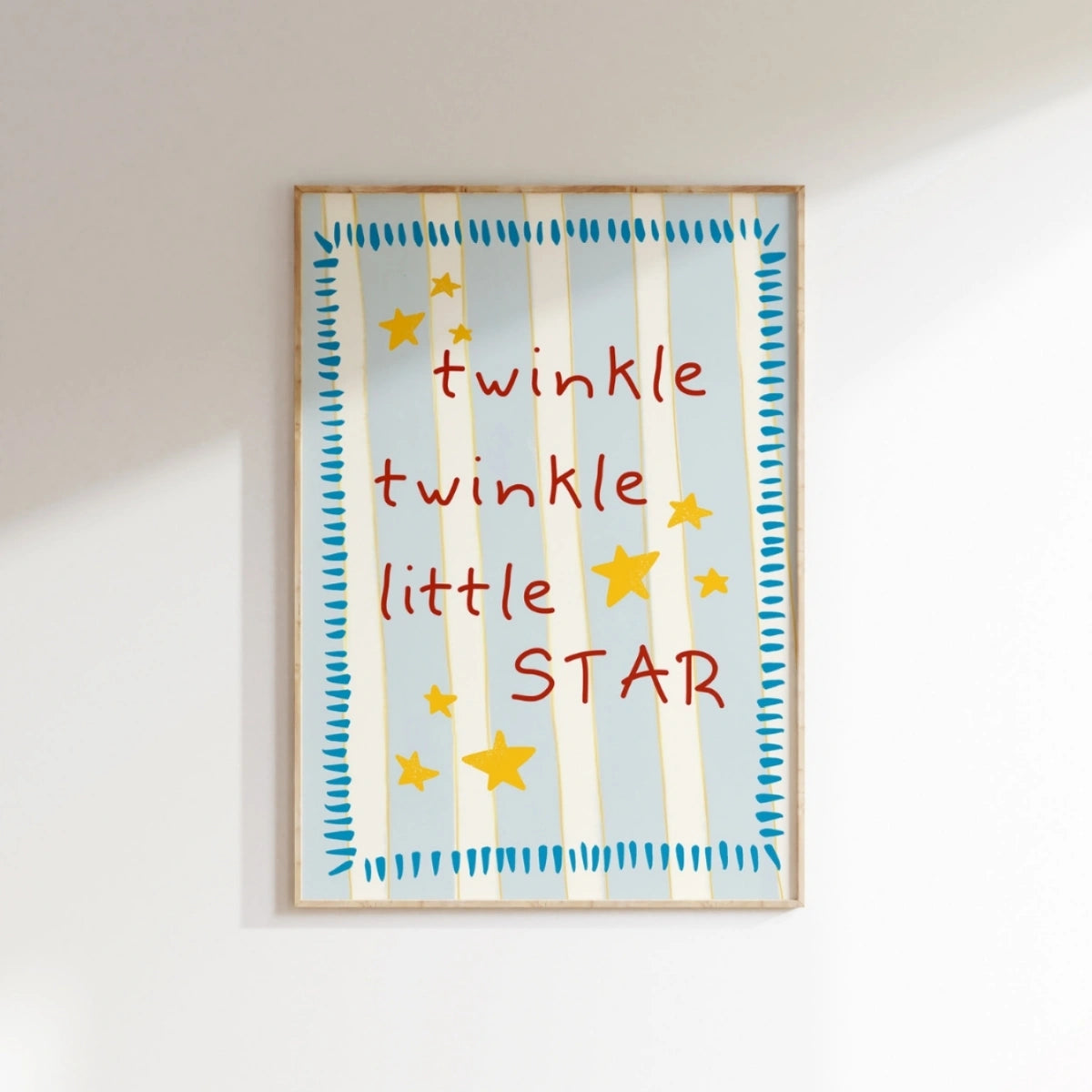 Twinkle Twinkle Little Star Wall Art - Baby Room Quote Poster, Boys Room Decor