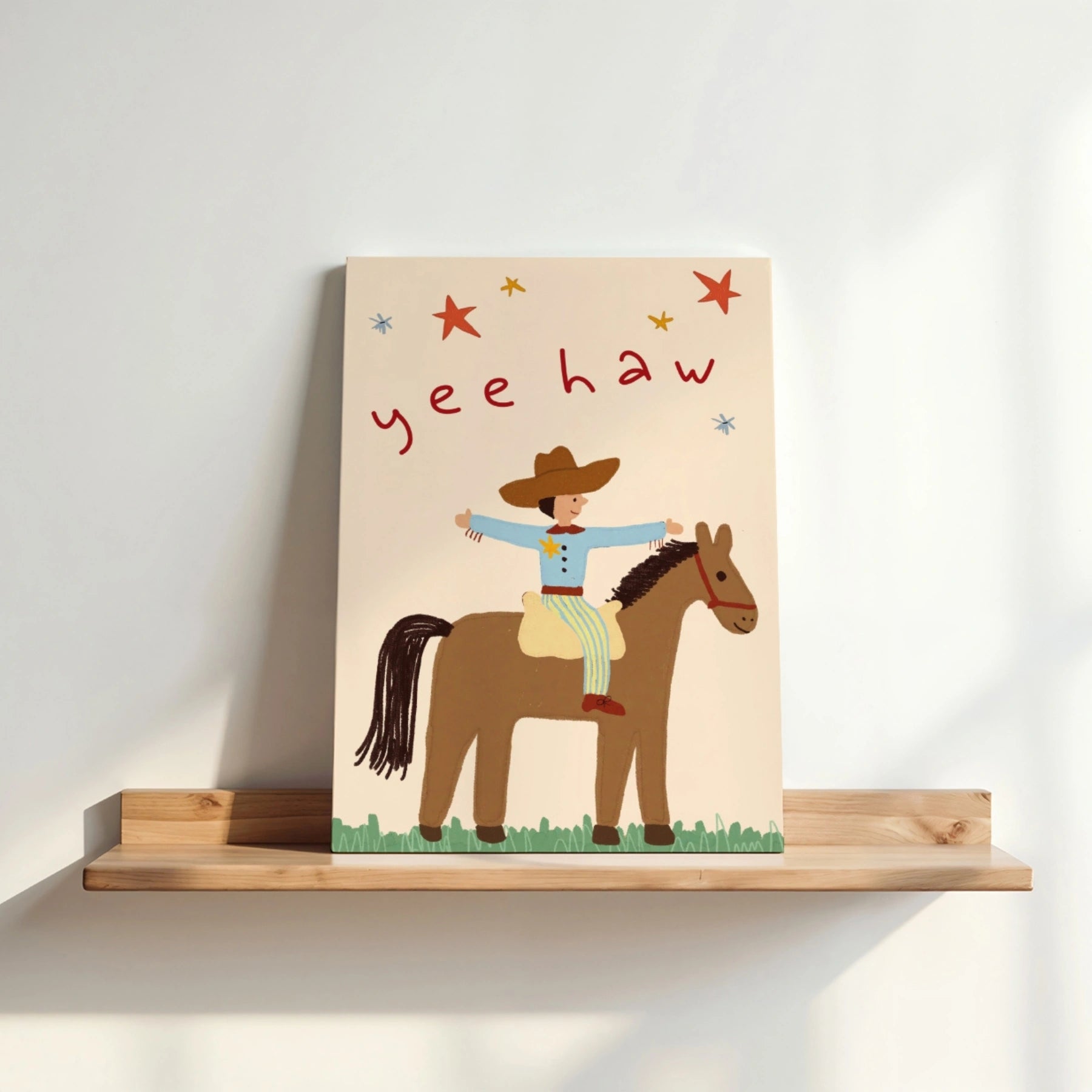 Yee Haw Cowboy Nursery Canvas Print
