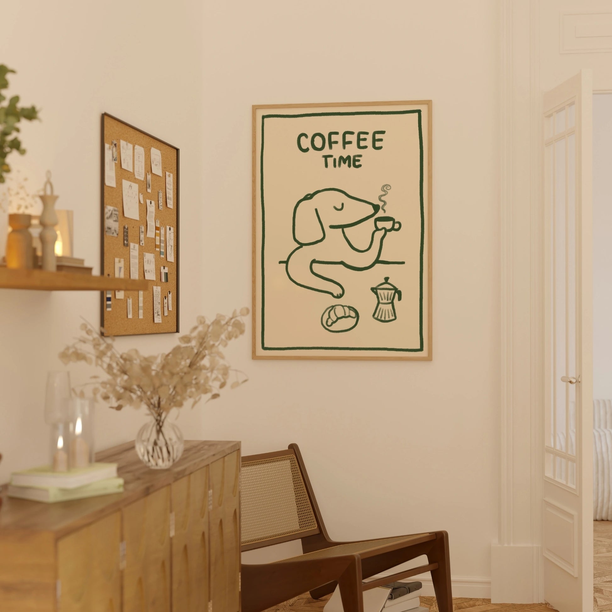 Decorazione murale per la tavola da pranzo italiana – Stampa di pasta, vino e cucina