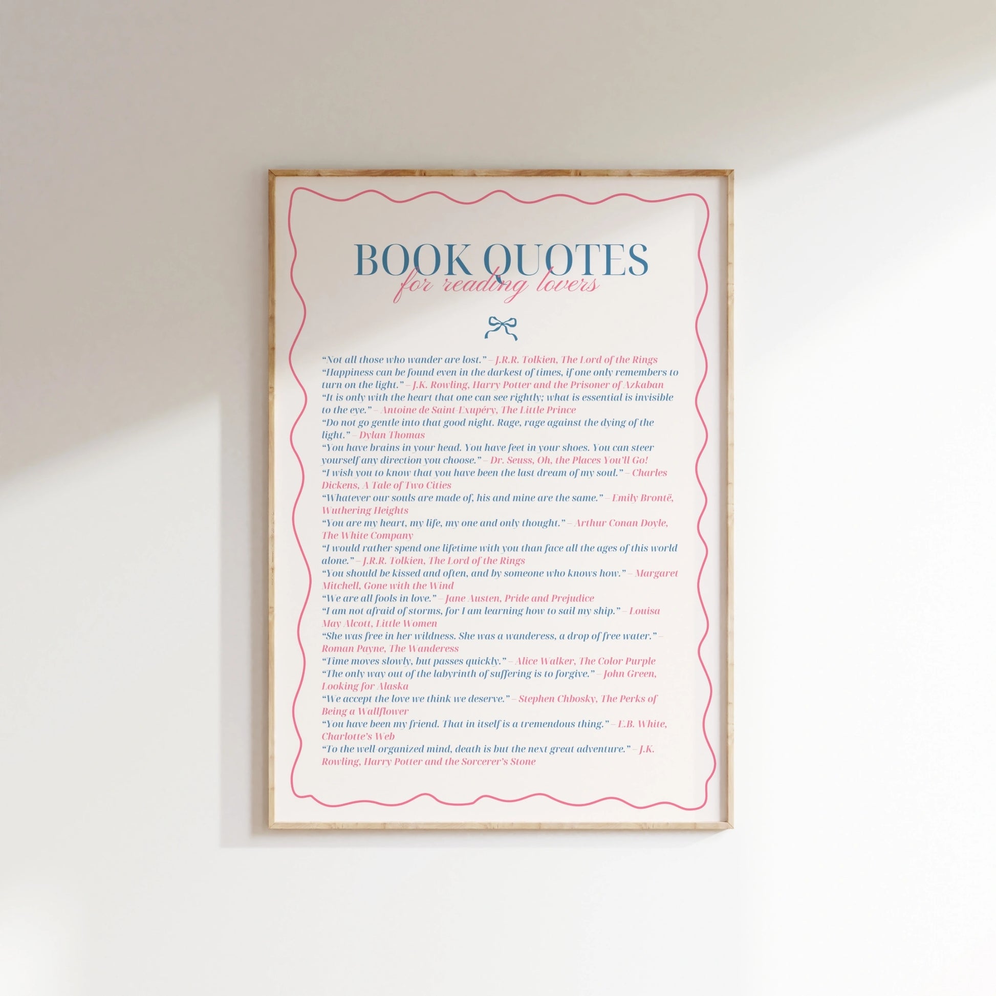Impresión de Citas y Libros – Arte Literario de Pared para Lectores