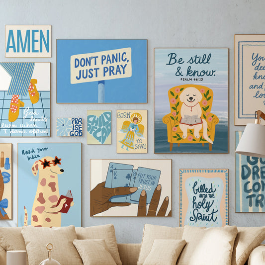Handmade Blue Christian, over 100 prints