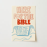 Arte de Pared Cristiano Here for the Bible – Impresión Audaz de Lectura de Escritura, Decoración Cristiana de Pared