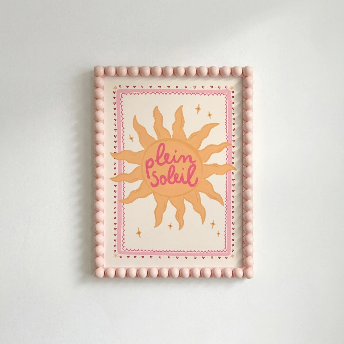 Póster de sol de verano a la moda, decoración de pared costera