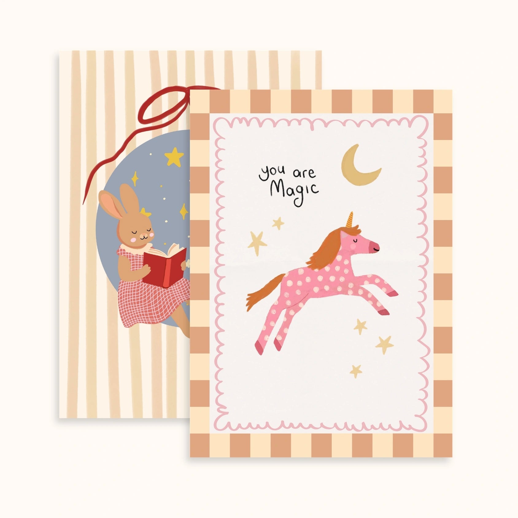 Pink Girl Nursery Wall Art Set of 2