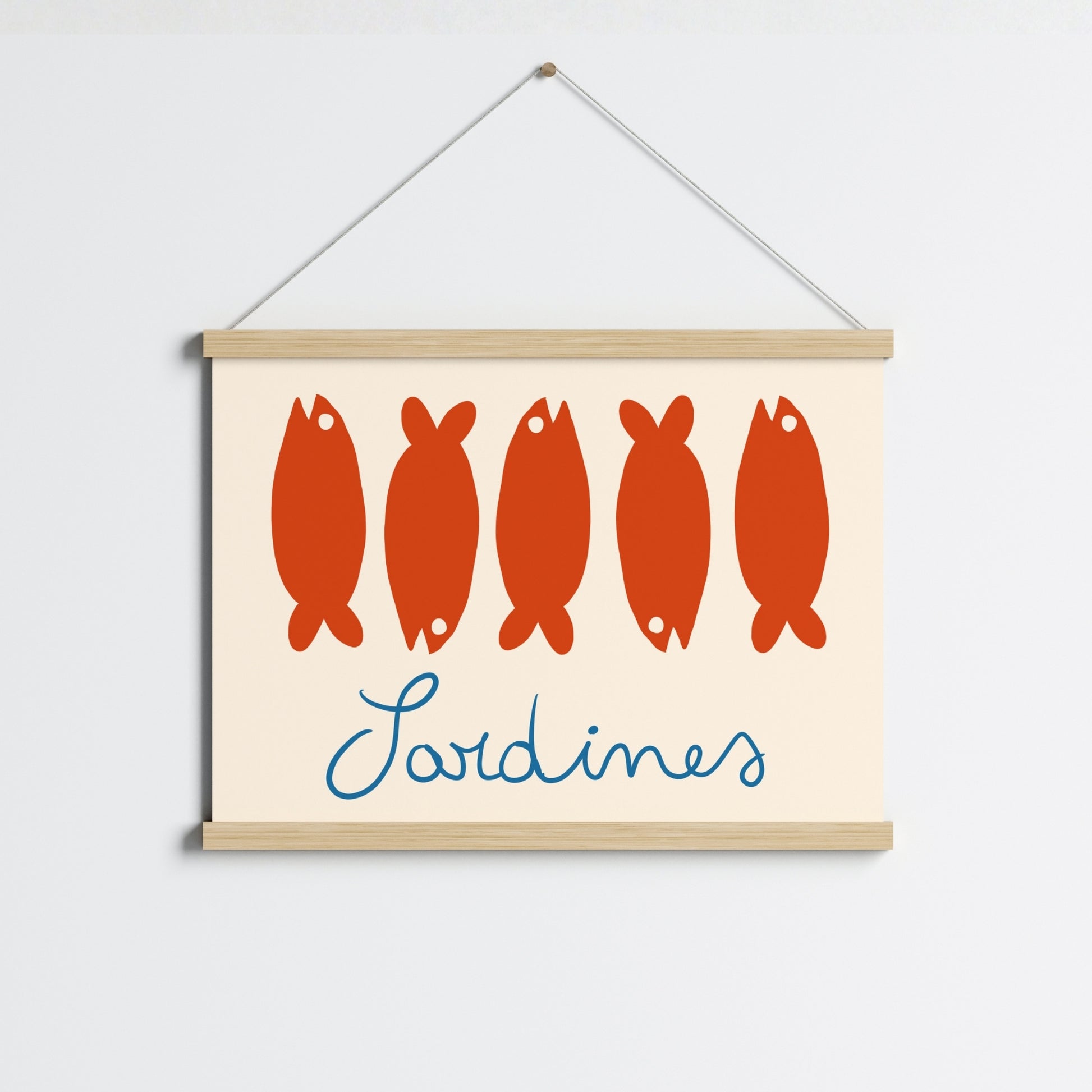 Sardine Wall Art – Coastal Kitchen Print, Coastal Wall Decor