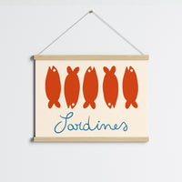 Sardine Wall Art – Coastal Kitchen Print, Coastal Wall Decor