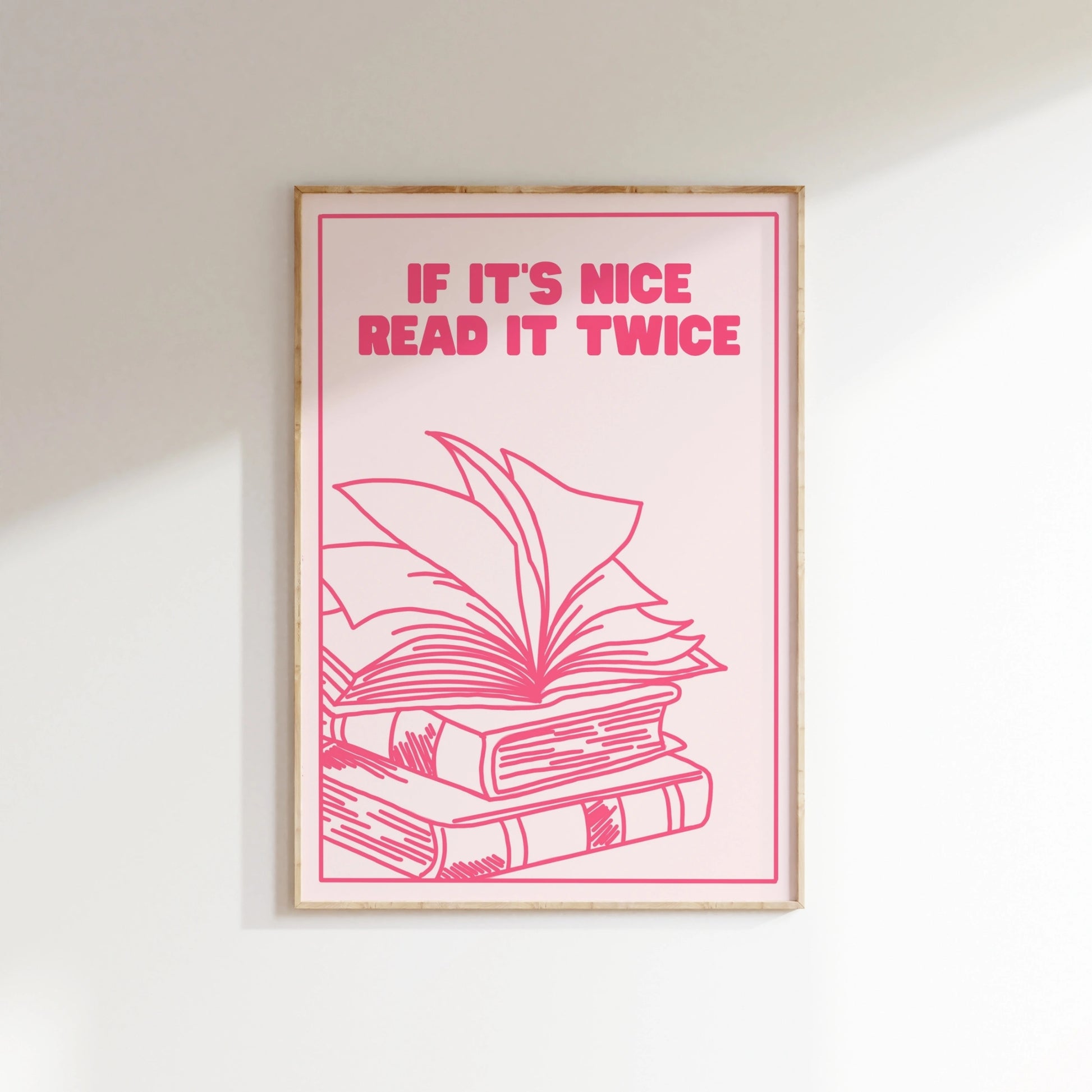 Read It Twice – Bookish Pink Print