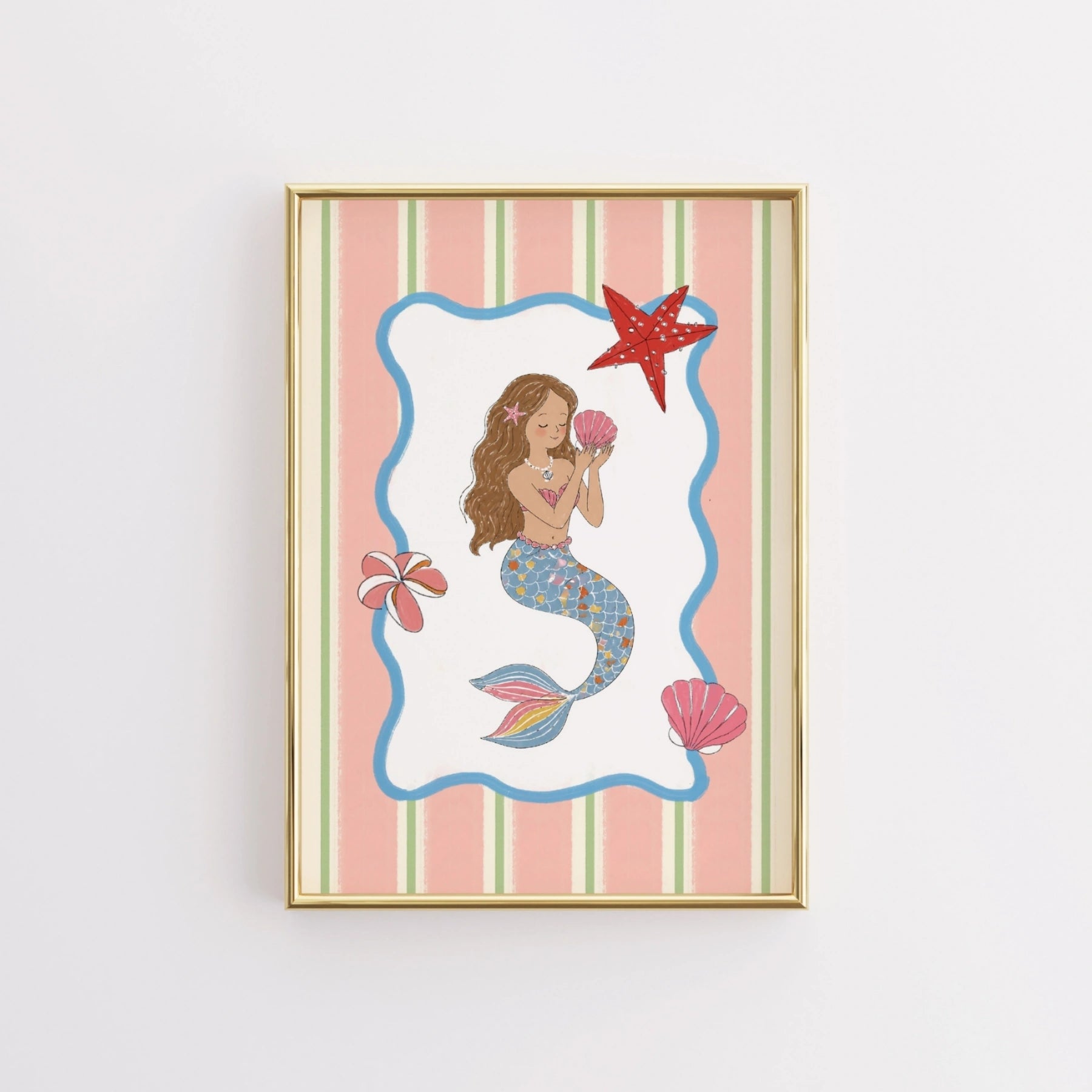 Arte De Pared Costero De Sirena