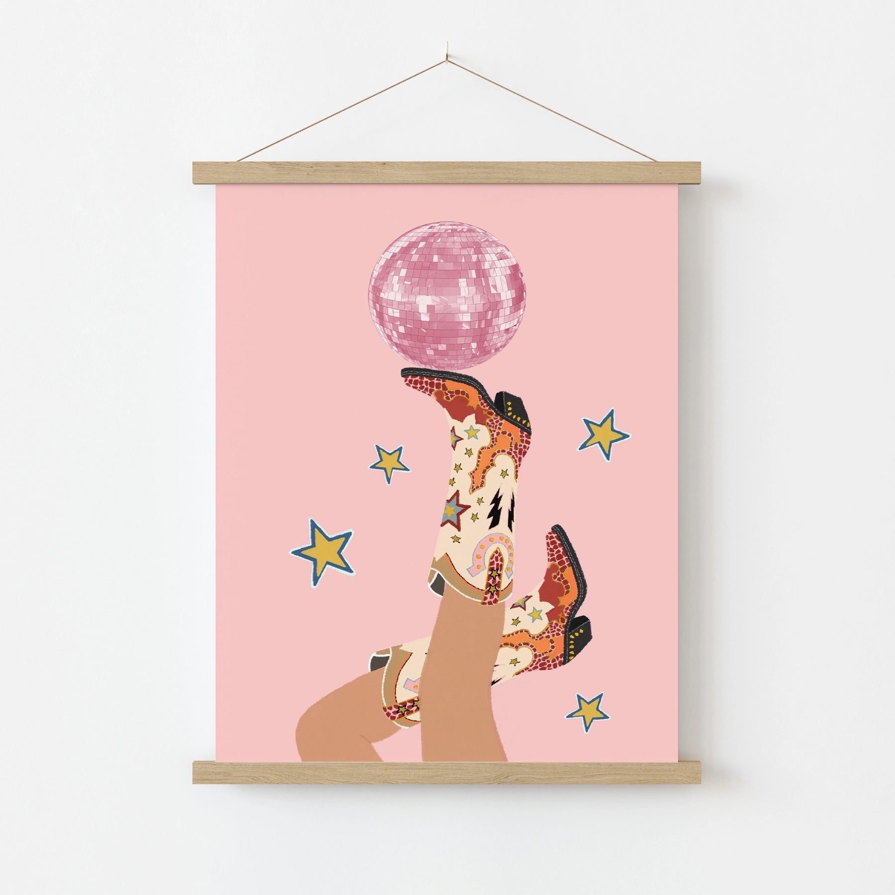 Disco Cowgirl Boots Wall Art
