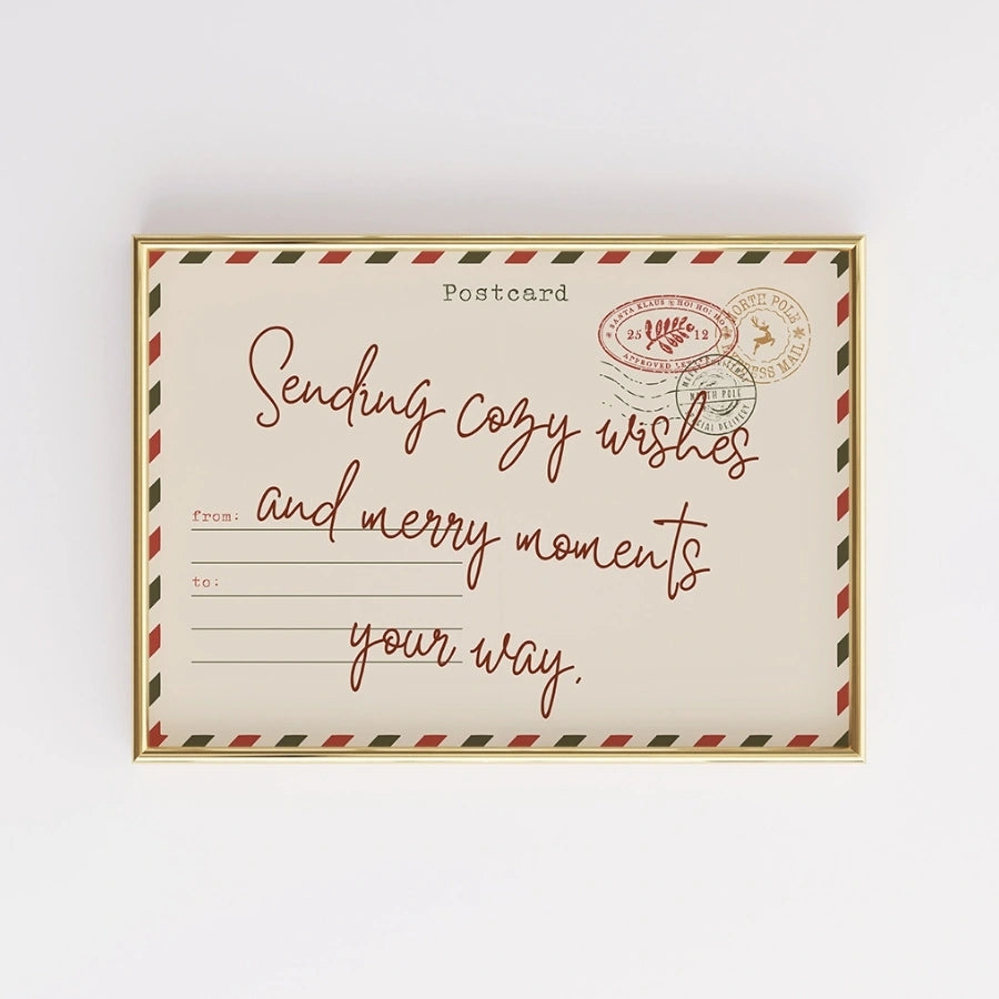 Retro Holiday Postcard Print