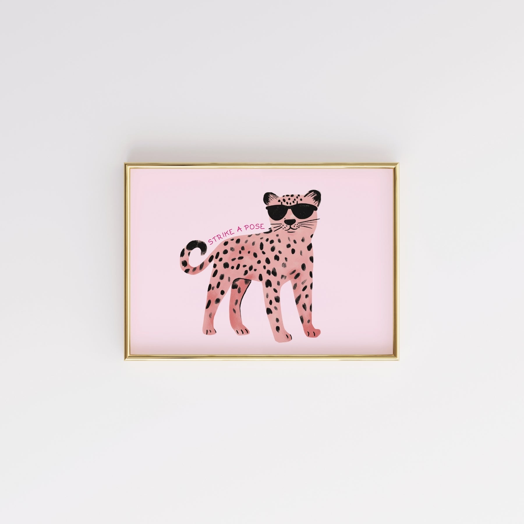Pink Leopard Nursery Print – Cute Wall Art for Girls