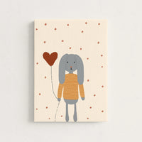 Bunny with Heart Balloon Nursery Canvas Print