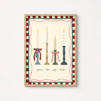 Christmas Candles with Festive Bows – Póster de Navidad