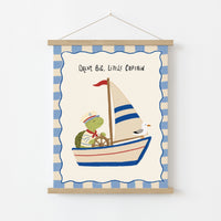 Sailboat Turtle Nursery Print, Boys Room Decor