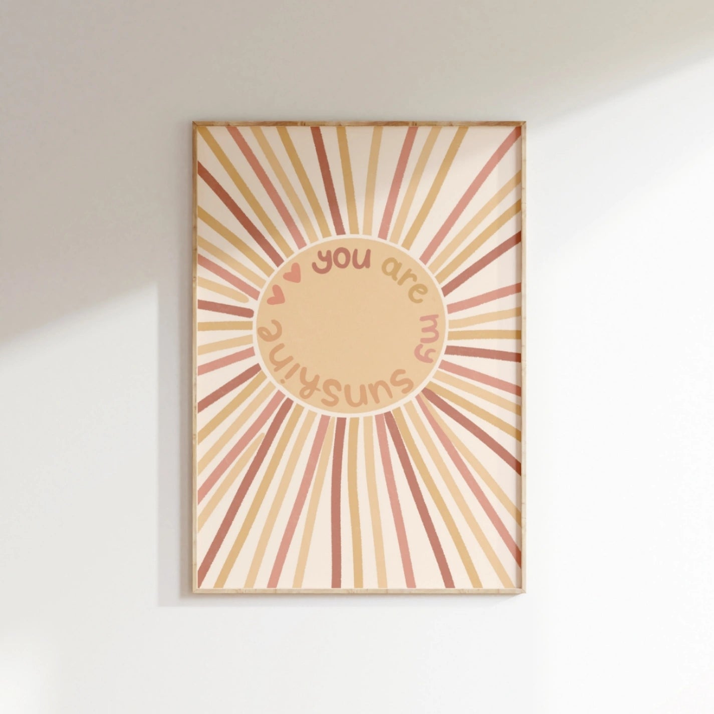Retro Sun Rays Poster, Whimsical Kids Decor
