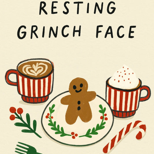 Resting Grinch Face Christmas Print