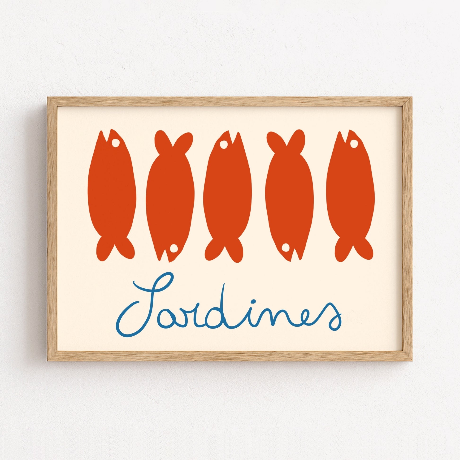 Sardine Wall Art – Coastal Kitchen Print, Coastal Wall Decor