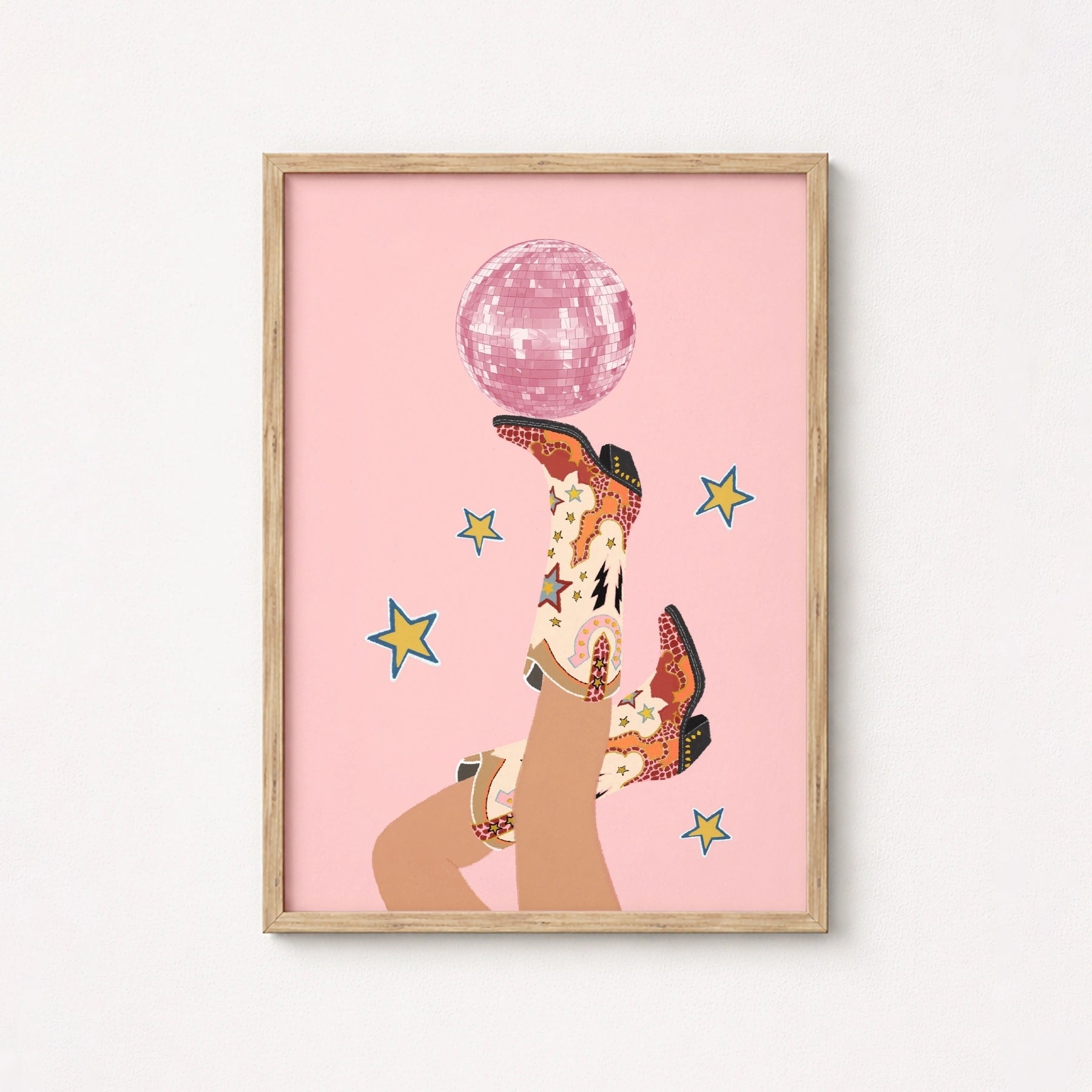 Disco Cowgirl Boots Wall Art