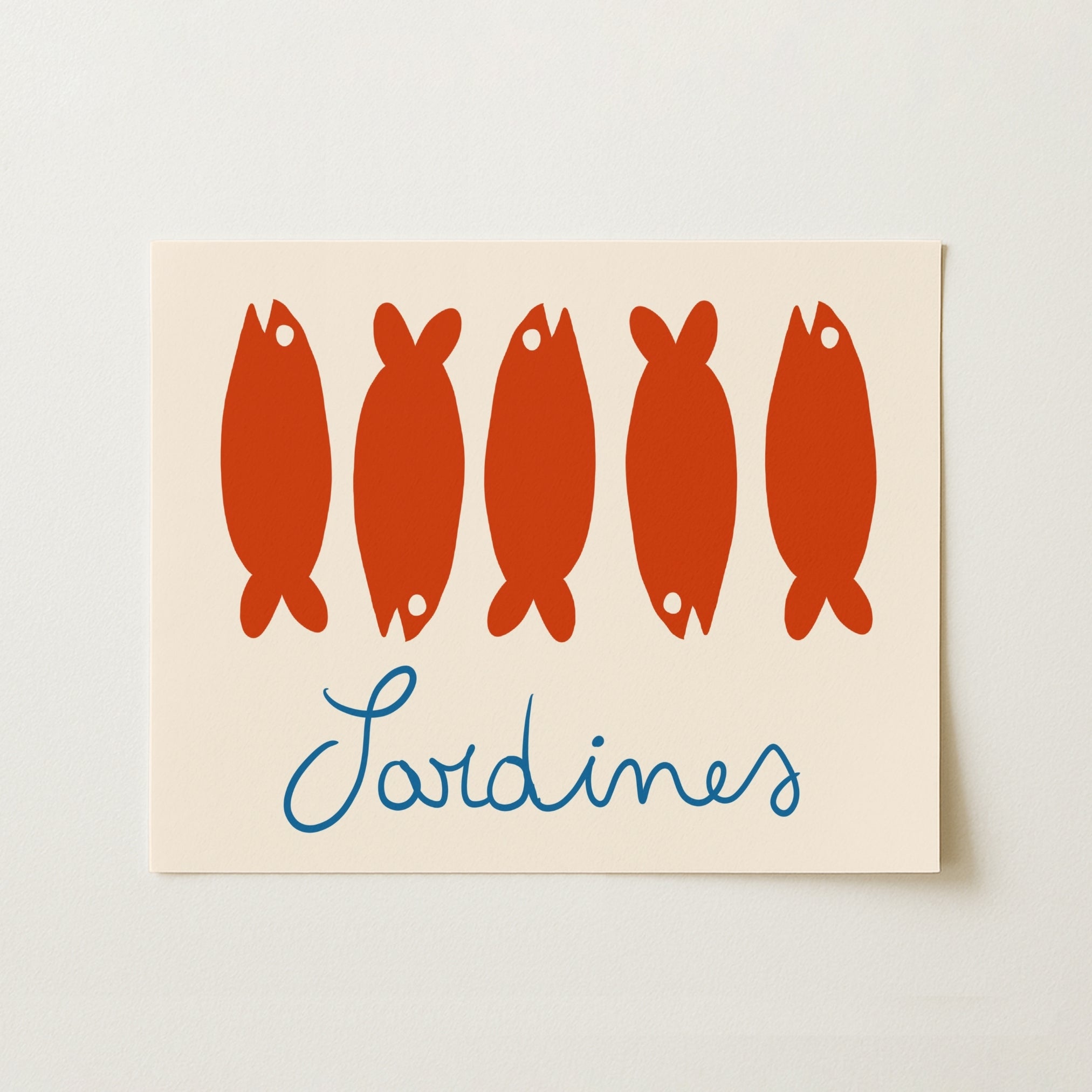 Sardine Wall Art – Coastal Kitchen Print, Coastal Wall Decor
