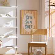 Sea, Sun, Salt Yellow Stripes - Coastal Wall Art