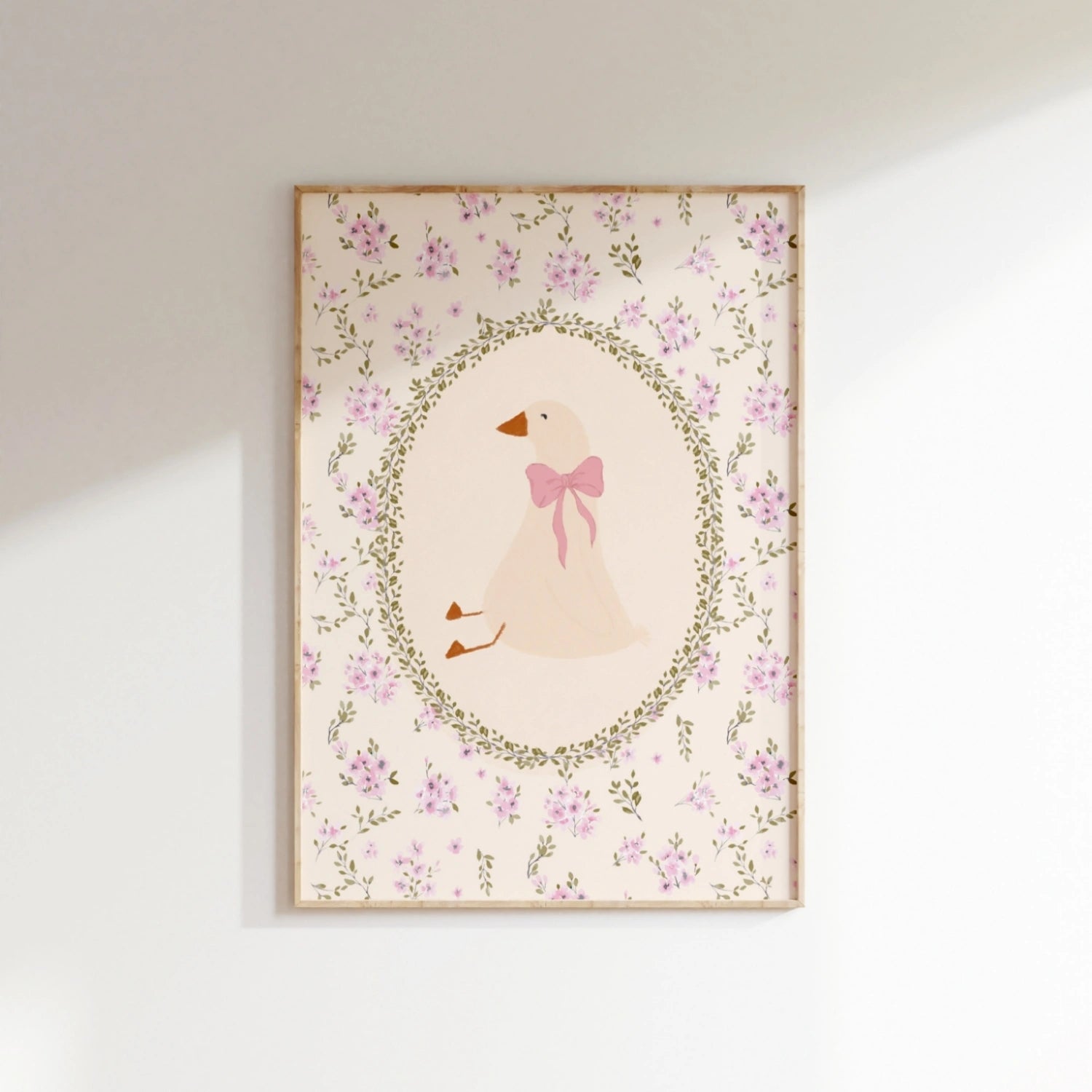 Vintage Goose Print, Girls Room Decor