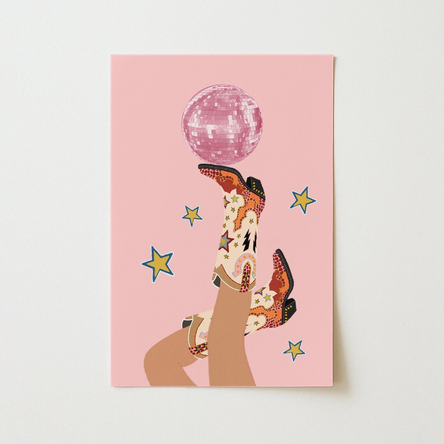 Disco Cowgirl Boots Wall Art