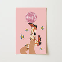 Disco Cowgirl Boots Wall Art