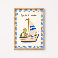 Sailboat Turtle Nursery Print, Boys Room Decor