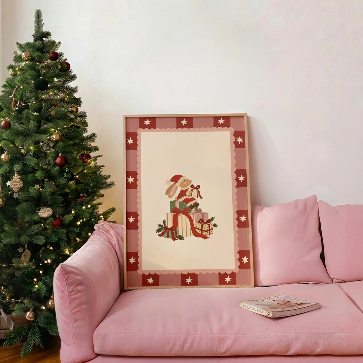 Weihnachtshase mit Geschenken – Weihnachtsposter