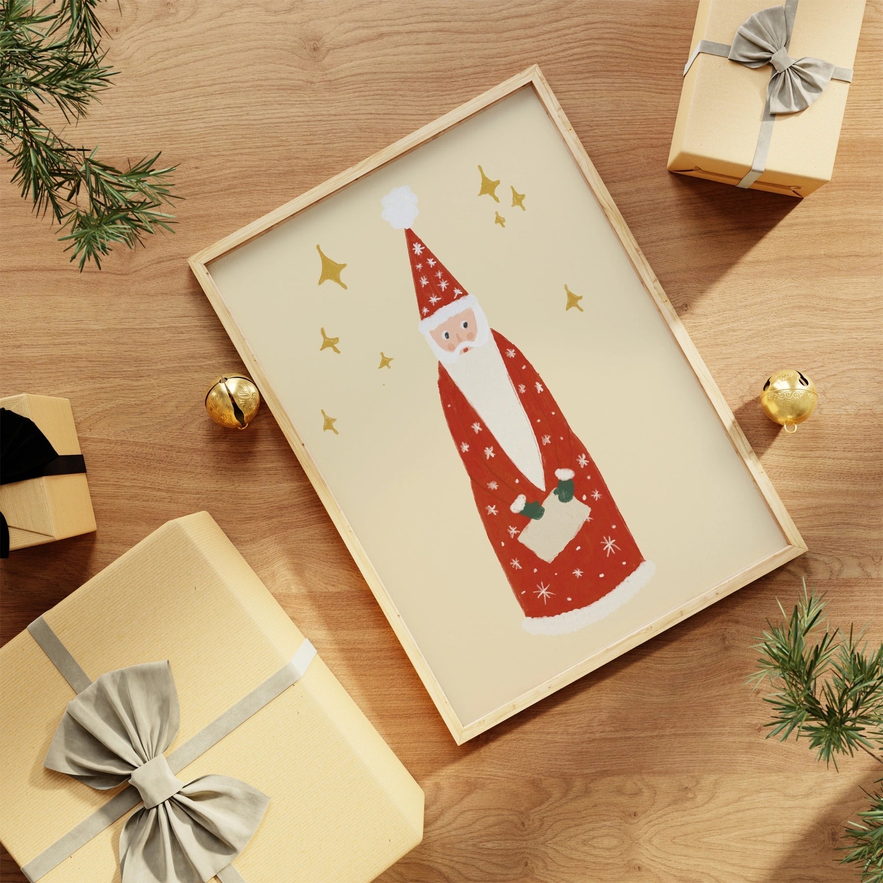 Stampa natalizia vintage di Babbo Natale