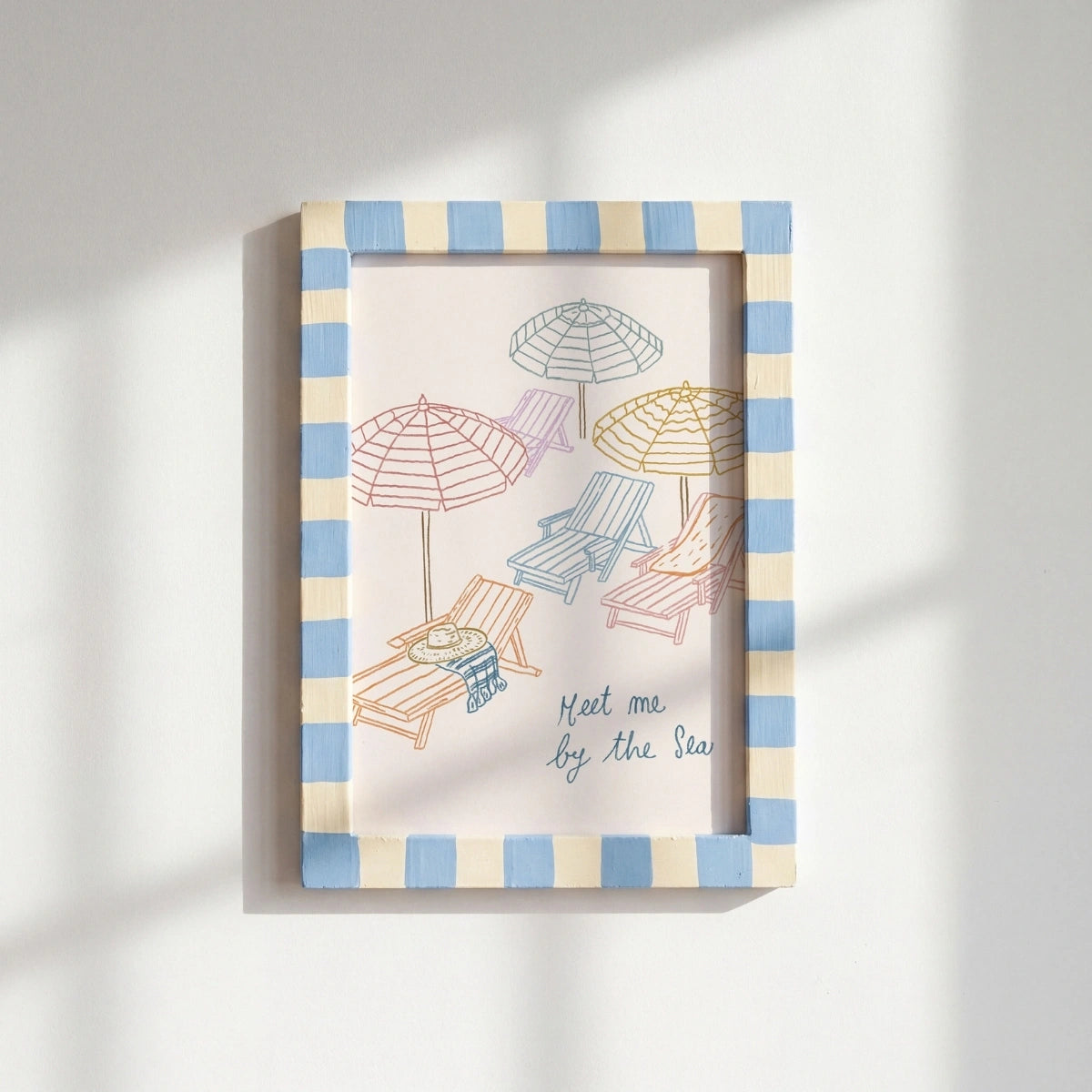 Retro Beach House Artwork, Coastal Wall Decor