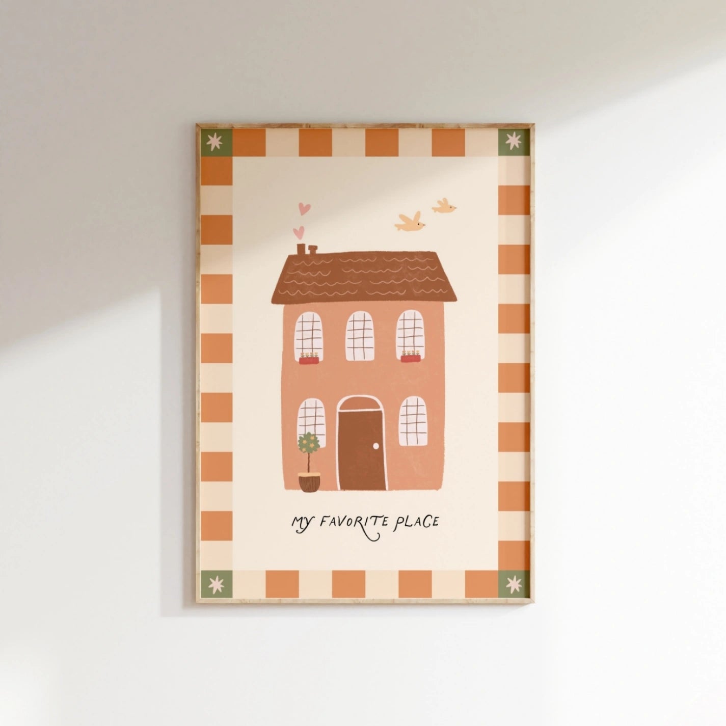 Cozy Home Illustration Print, Whimsical Kids Decor
