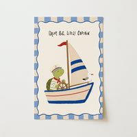 Sailboat Turtle Nursery Print, Boys Room Decor